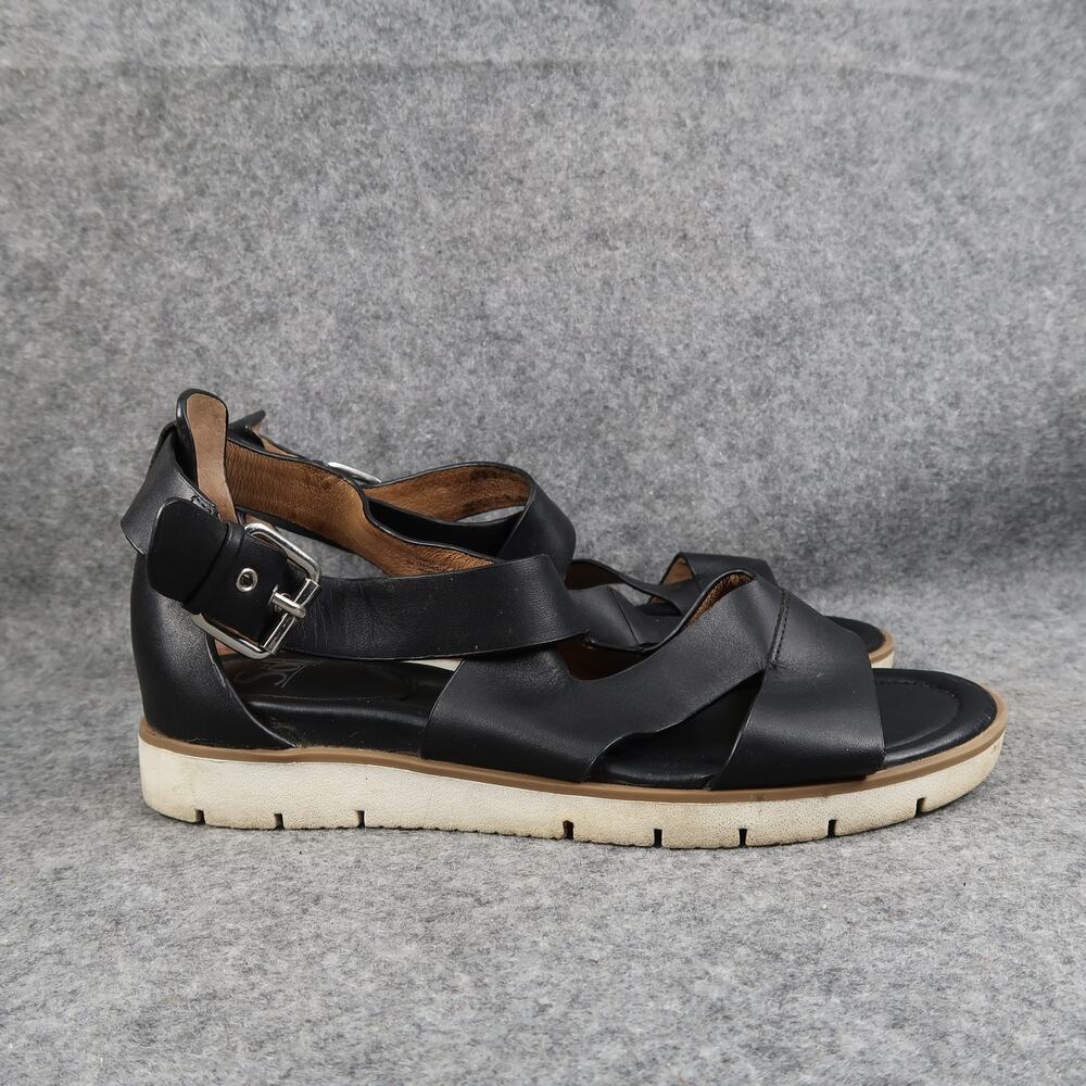 Sofft Shoes Womens 8 Sandals Fashion Black Leather Strappy Comfort Buckle Straps